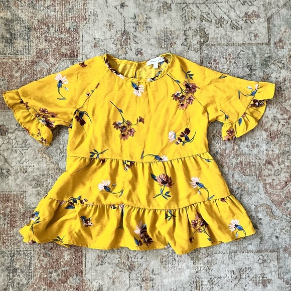 Persaya Mustard Floral Blouse - Picture 2 of 4